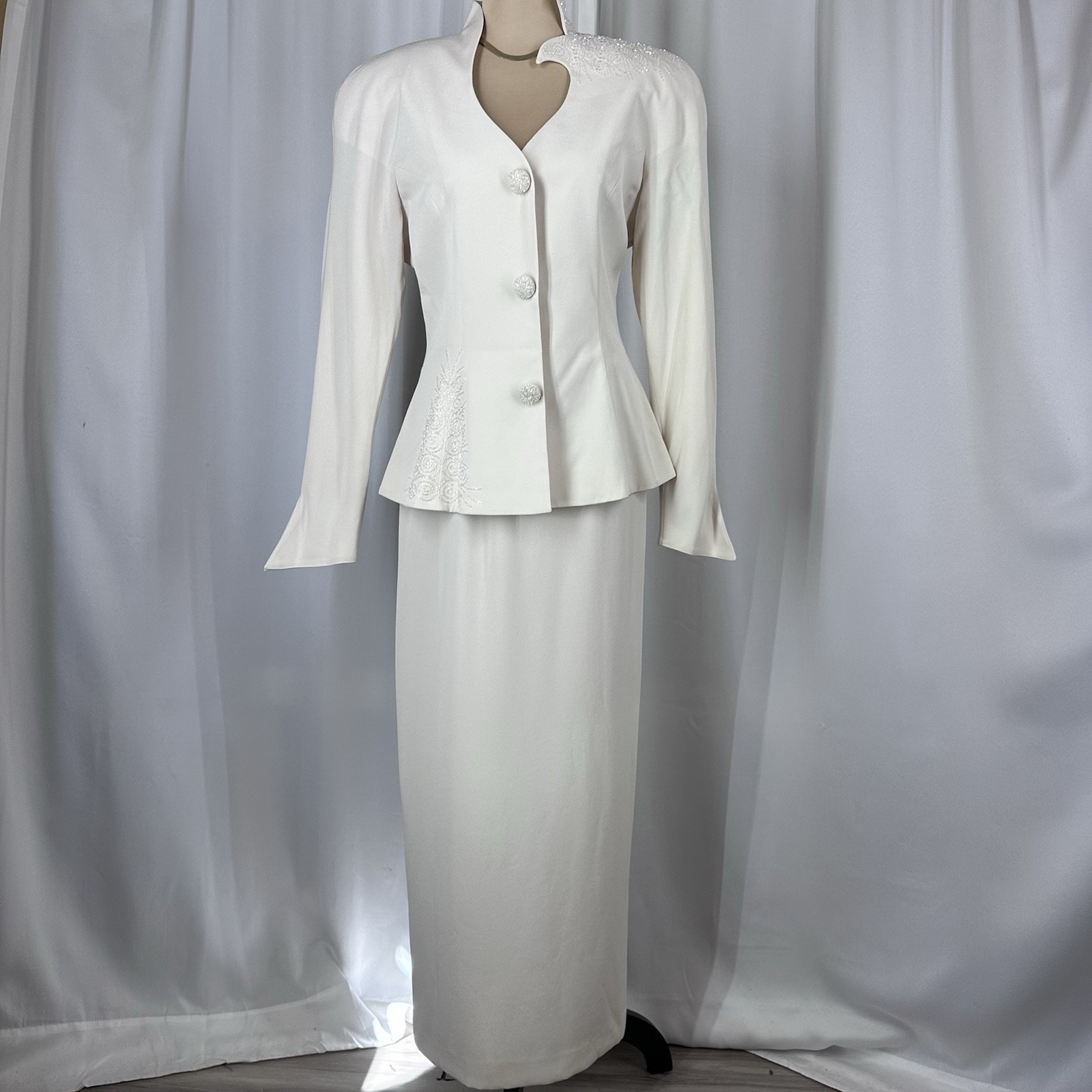 Daymor Couture 2pc Formal Gown Maxi Long Skirt Set Sz 10 Wedding Mother Of Bride